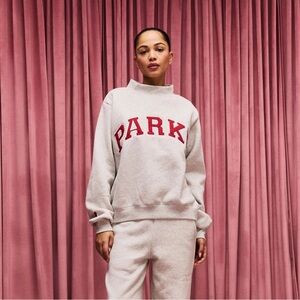 Parke Valentine's Varsity Mockneck - Classic Grey + Crimson (S/M)